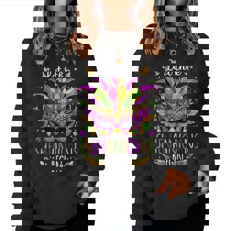 Let The Shenanigans Begin Mask Beads Mardi Gras Women Women Sweatshirt | Mazezy