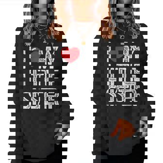 I Love My Little Sisterintage I Heart My Little Sister Sudadera Mujer - Regaloses