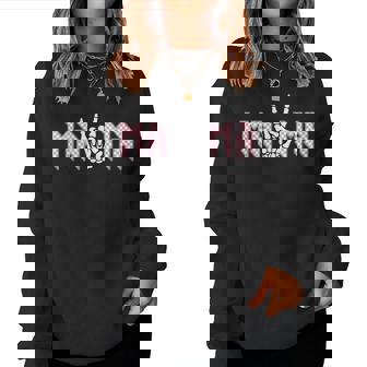 Mama Of The Bad Two The Bone Checkered Mama 2Nd Birthday Women Sweatshirt - Thegiftio UK