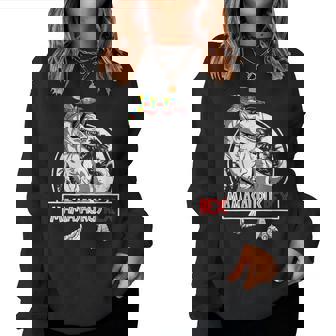 Mamasaurus T Rex Dinosaur Mama Saurus Autism Awareness Women Women Sweatshirt - Thegiftio UK
