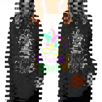 Mardi Gras 2025 S Girls Mask Beads New Orleans Party Women Sweatshirt | Mazezy