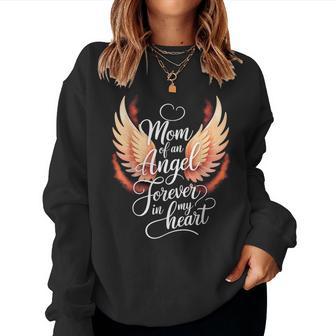 Mom Of An Angel Mother's Day Heaven Angel Infant Loss Memory Women Sweatshirt - Thegiftio UK