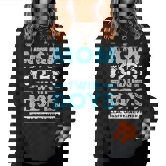 Mom Of Twin Boys Classic Overachiever Twin Mom Twin Mama Women Sweatshirt | Seseable UK