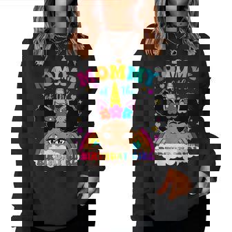Mommy Of The Birthday Girl Rainbow Afro Melanin Unicorn Women Sweatshirt - Monsterry