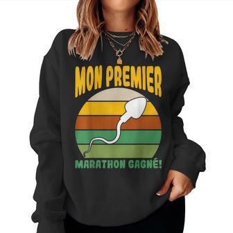 Mon Premier Humour Marathon Course Sport Homme Cadeau Sweat-shirt pour femme - Cadeauxyz