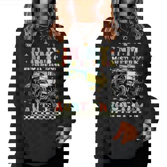In My Monster Trucks Aunt Era Groovy Family Matching Women Sweatshirt - Thegiftio UK