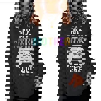 On A Mother Level Up Gamer Mom Retro Controller Women Sweatshirt - Thegiftio UK