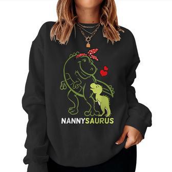 Nannysaurus Nanny Tyrannosaurus Dinosaur Baby Mother's Day Women Sweatshirt - Thegiftio UK