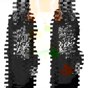Not Lucky Simply Blessed Christian St Patrick’S Day Graphic Women Sweatshirt | Seseable CA