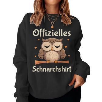 Official Snoring Pyjamas Owl Sleep Sweatshirt Frauen - Geschenkecke