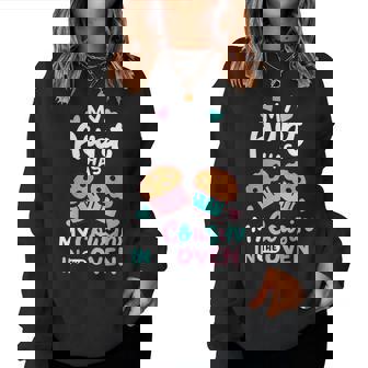 Pregnancy Announcement Pregnant My Aunt Has My Cousin In The Oven Small Black Women Sweatshirt - Monsterry