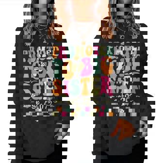 Promocionado A Big Sister 2025 Pronto To Be Big Sis Groovy Sudadera Mujer - Regaloses