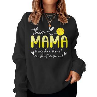 Proud Softball Pitcher Mom Of A Softball Pitcher Mama Women Sweatshirt - Thegiftio UK