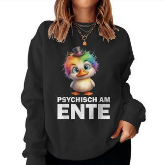 Psychisch Am Ente Crazy Duckintage Party Motif Sweatshirt Frauen - Geschenkecke