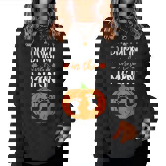 Pumpkin In The Makin' Fall Baby Grossesse Annonce Sweat-shirt pour femme - Cadeauxyz