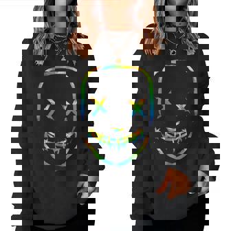 Rainbow Techno Face Breakcore Cybergrind Industrial Hardcore Sudadera Mujer - Regaloses