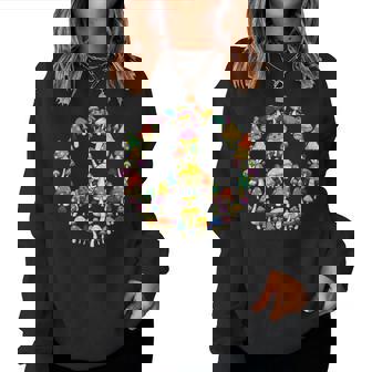 Retro Champignons Colorés Signe De Paixintage 70S 80S Sweat-shirt pour femme - Cadeauxyz