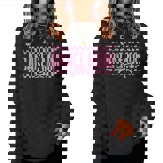 Retro Dance Mom Coquette Bow Checkered Dance Mama Mother Day Women Sweatshirt - Thegiftio
