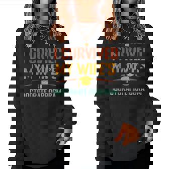 Retro Sobreviví El Programa De Doctorado De Mi Esposa Phd Marido Sudadera Mujer - Regaloses