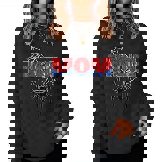 Retro Spider Momd Family Birthday Boy Party Mother's Day Women Sweatshirt - Seseable