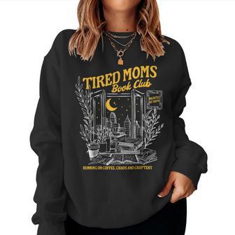 Retro Tired Moms Book Club Bookish Booktrovert Mother's Day Women Sweatshirt - Thegiftio UK