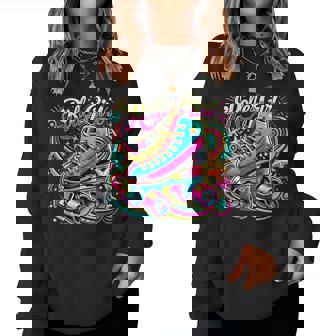 Roller Girl Roller Skates 90S 80S Women Sweatshirt - Seseable