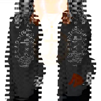 Rooted In Christ Jesus Cross Christian Women Sweatshirt - Seseable