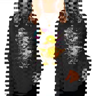 Rubber Duck Disco Dancing Disco Ball Music Rubber Duckie Women Sweatshirt - Monsterry
