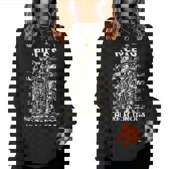 Rules Are For Dogs Gang Of Cats Sarcastic And Cat Women Sweatshirt - Seseable