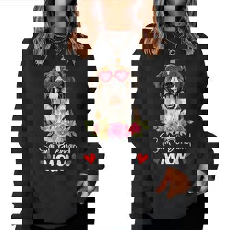 Saint Bernard Mom Mama Sunglasses Dog Lover Owner Womens Women Sweatshirt | Mazezy