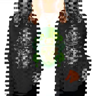 Saint Patrick Irish Sugar Skull Day Of Dead St Patrick Day Sweat-shirt pour femme - Cadeauxyz