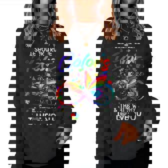 I See Your True Colors Butterfly Infinity Autism Awareness Women Sweatshirt | Seseable CA