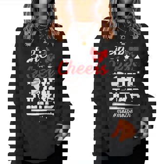 She Cheers He Plays Mom Of Both Cheer And Baseball Mom Women Sweatshirt - Thegiftio UK