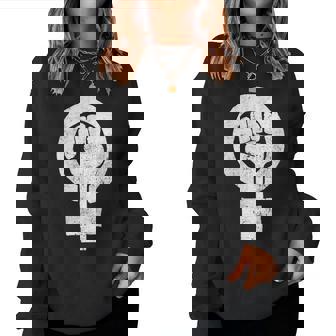 Símbolo Feminista Derechos Es Retrointage Grunge Sudadera Mujer - Regaloses