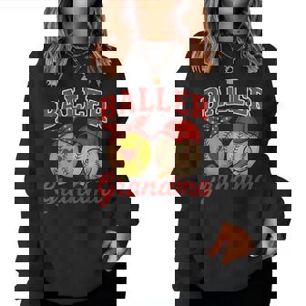 Softball And Baseball Lover Grandma Perfect Mother’S Day Women Sweatshirt - Seseable