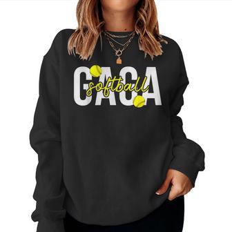 Softball Gaga Grandma Gaga Of A Softball Player Women Sweatshirt - Thegiftio UK