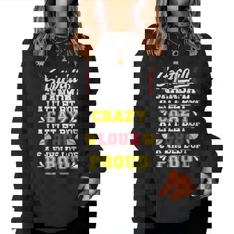 Softball Grandma Crazy Loud Grandma Of A Softball Player Women Sweatshirt - Seseable