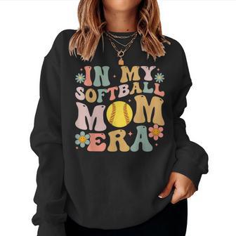 In My Softball Mom Era Groovy Softball Mama For Women Sweatshirt - Thegiftio UK