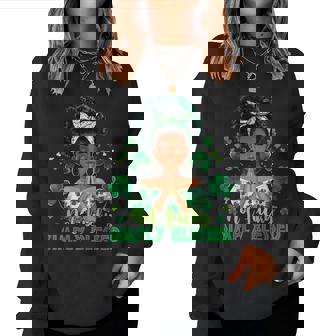 St Patrick's Day Not Lucky Simply Blessed Afro Black Women Women Sweatshirt - Thegiftio