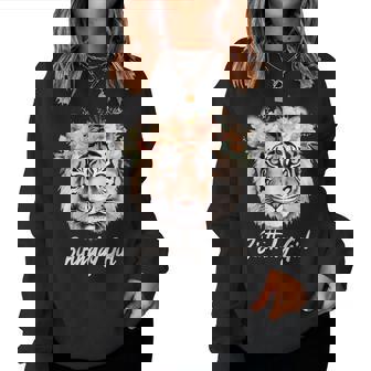 Tiger Birthday Girl Big Cat Birthday Party Outfit Girl Women Sweatshirt - Monsterry
