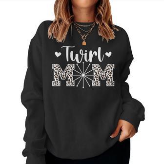 Twirl Mom Leopard Baton Twirling Mom Baton Twirl Mother Women Sweatshirt - Thegiftio UK