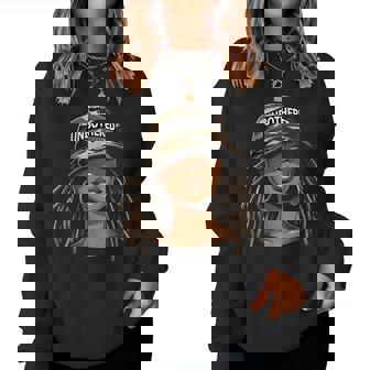 Unbothered Black Woman With Cap Camo Afro Women Sweatshirt - Thegiftio UK