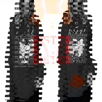 Vintage Baseball Sister Coquette Bow Sport Lover Women Sweatshirt | Seseable CA
