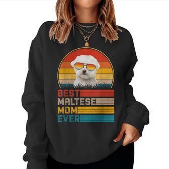 Vintage Best Maltese Mom Ever Mother's Day Women Sweatshirt - Thegiftio UK