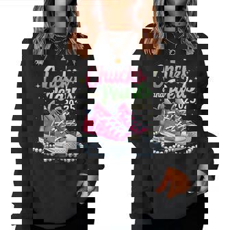 Vintage Chucks And Pearls 2025 Happy New Year 2025 Women Sweatshirt | Seseable CA