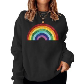 Vintage Rainbow With Beautiful Colourful Colours Love Peace Sweatshirt Frauen - Geschenkecke