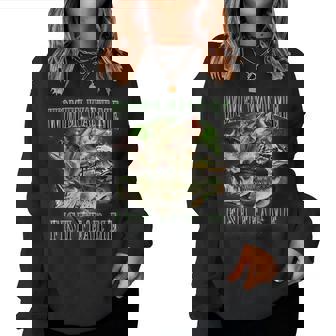 Vintage Want Me Fish Bass Fear Me Fisherman Women Sweatshirt - Thegiftio UK