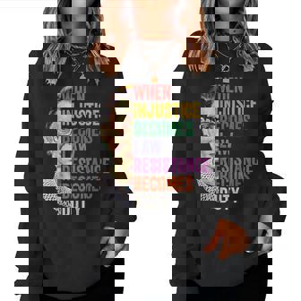 When Injustice Becomes Law Resistance Becomes Duty Rbg Women Women Sweatshirt | Mazezy