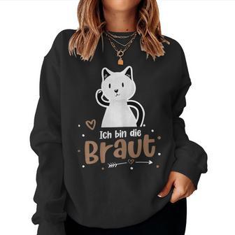 Women's Bridal Hen Night Cat Wedding Sweatshirt Frauen - Geschenkecke