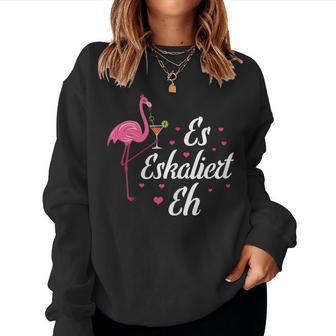 Women's Champagne Wine Girlstrip Running Girls Flamingo Es Escaliert Eh S Sweatshirt Frauen - Geschenkecke